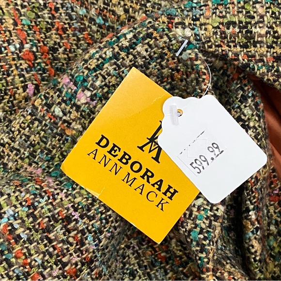 DAM Fashion DEBORAH ANN MACK Lambskin Tweed Wool Poncho Cape With Armhole Size 8 - Picture 12 of 16